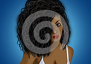 Black girl illustration for use with content creation