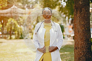 Black girl with stethoscope