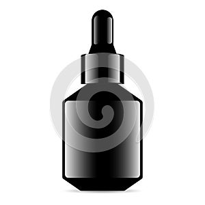 Black Glass Dropper Bottle. Medical Vial Container
