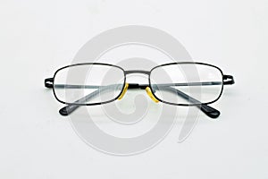 Black glasses with clear lenses photo