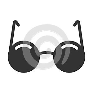 Black glasses icon, eye wear and accessory