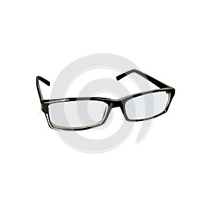 Black glasses icon. Optical glasses icon.