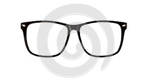 Black glasses isolated on white background,
