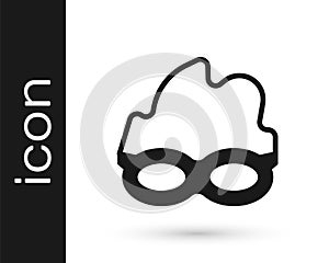 Black Glasses for swimming icon isolated on white background. Swimming goggles. Diving underwater equipment. Vector