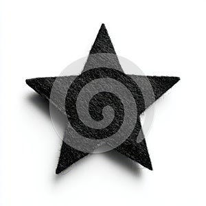 Black Glitter Star With White Background And Dramatic Shadow