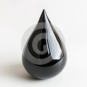 Black Glossy Teardrop-shaped Object