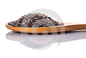 Black Glutinous Rice On Wooden Spoon VI