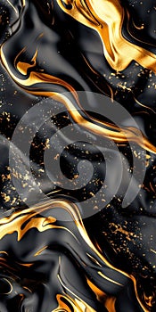 Black and Gold Background With Elegant Gold Swirls