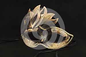 Black and Gold Ballroom Masquerade Mask