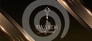 Black and Gold Brown Award Background. Luxury Background. Modern Abstract Template.