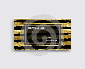 Black and Gold Business Card Template.