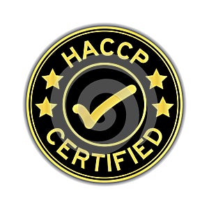 Black and gold color of HACCP Hazard analysis and critical cont