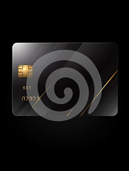 Black and gold credit card on a black background