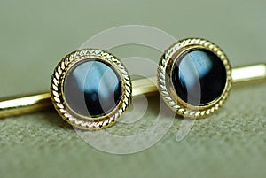 Black and gold cufflinks for formal wear