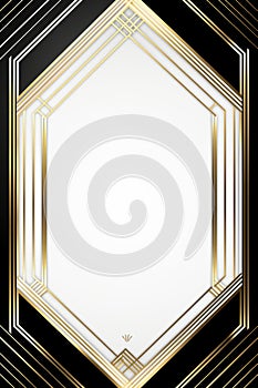a black and gold frame with an art deco design