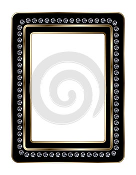 Black and Gold Jeweled Photo Frame