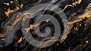 Black gold marble background. Luxury Natural texture with Generative Ai.