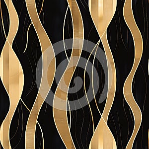 Black and Gold MCM Repeating Pattern Tile Background