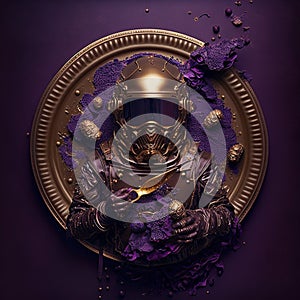 A black gold objek and black background