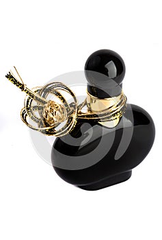 Black and gold perfume bottle