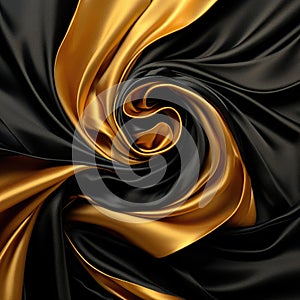 Black and gold silk satin vortex