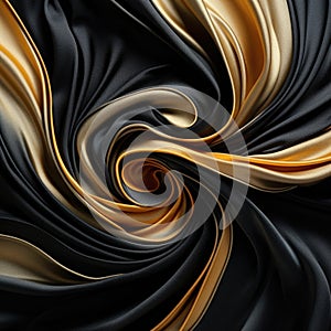 Black and gold silk satin vortex