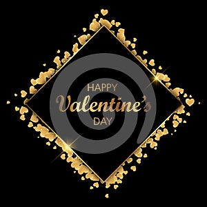 Black and gold Valentines Day background