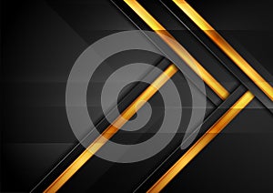 Black and golden abstract hi-tech background