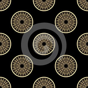 Black and golden abstract pattern. Vector