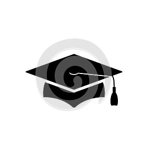 Black grad cap icon