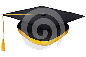 Black Graduation Cap with Gold Tassel