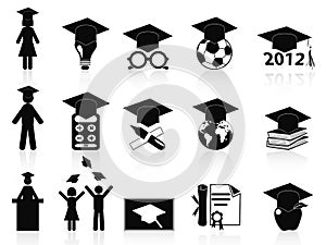 Black Graduation icons set