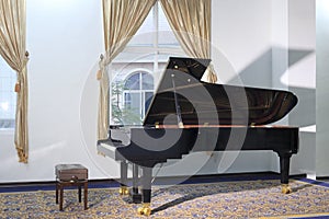 Black grand piano