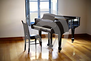 Black grand piano