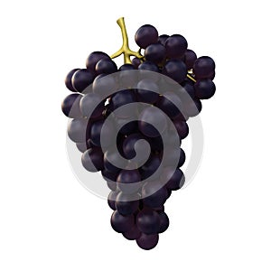 Black grapes clipping path