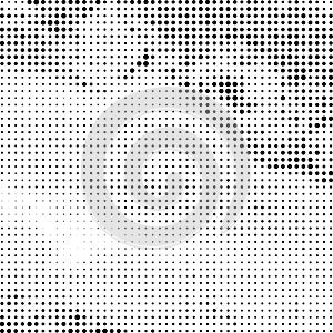 Black Graphic Dots Halftone.. Abstract Background. Vector Grid. Black Dots Ink. Circle Gradation. Gradient Grid. Grunge Gradation.