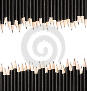 Black graphite pencils background