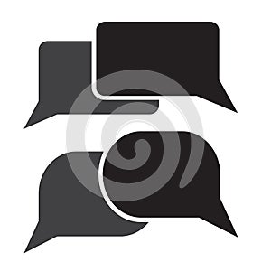 Black and gray chat icon. Set dialog clouds. Vector