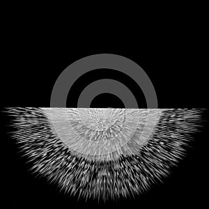 black and gray graphic design. semi circular shape
