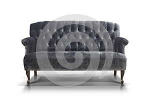 Black-gray Luxurious sofa isolated on white background