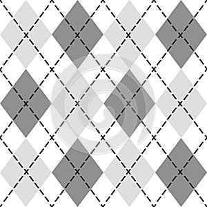 Black and gray trendy argyle seamless pattern - Modern design element background