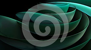 A black and green abstract image of a spiral
