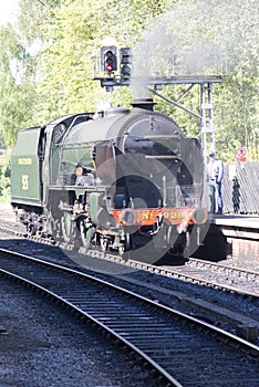 Black and green British steam train locamotive  926