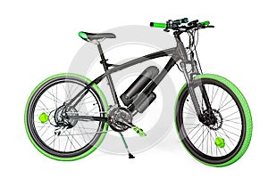 Black and green electric bike