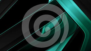 Black and green glossy stripes abstract hi-tech motion background