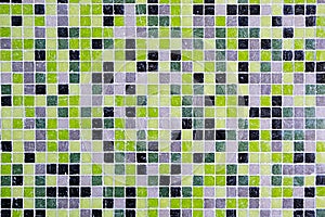 Black, green and grey mosaic tiles