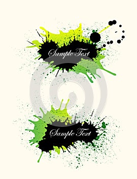 Black, green grunge banner background