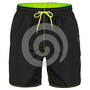 Black and green men shorts for swimming