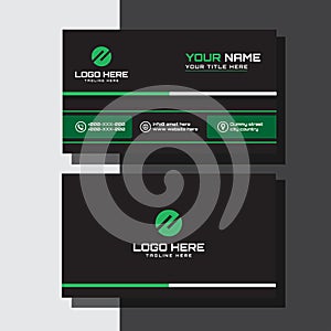 Black And Green Minimalistic Business Card