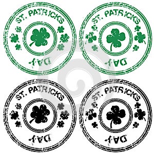 Black and green stamps for St. Patrick's Day